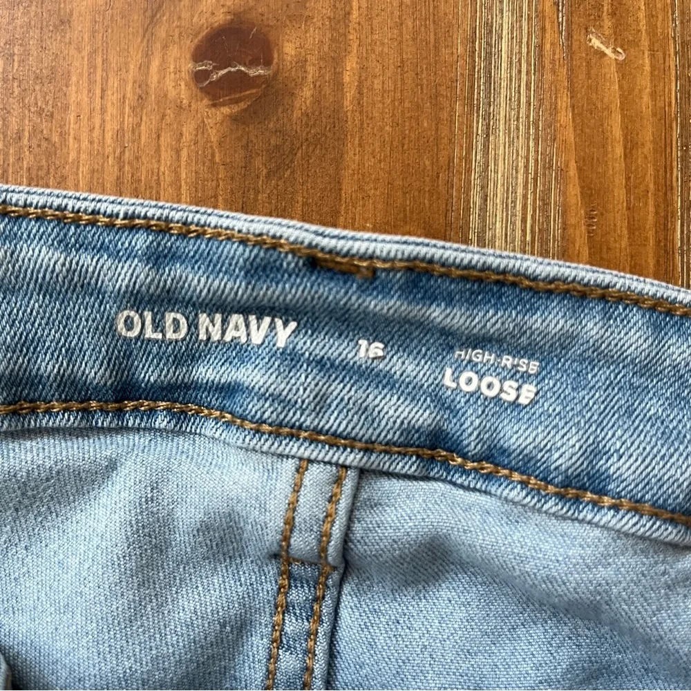 Old Navy Light Blue High-Rise Loose Jeans 16